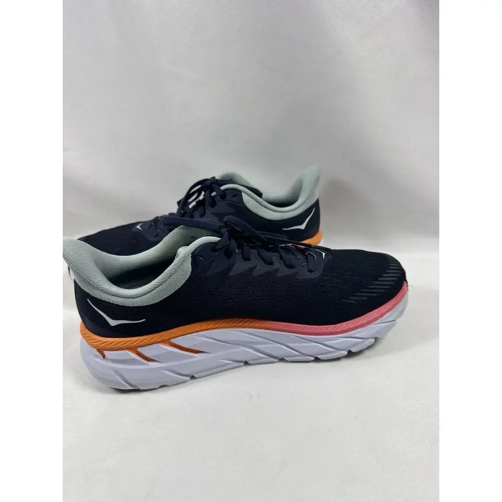 HOKA Clifton 7 Wide Women’s Running Shoes Navy Orange US 9D EU 41⅓